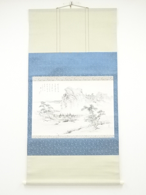 JAPANESE HANGING SCROLL / HAND PAINTED / SCENERY (1958)